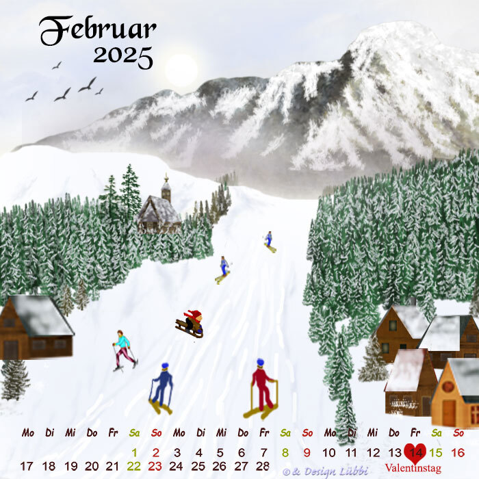 Februar 2025 Kalender des Monats